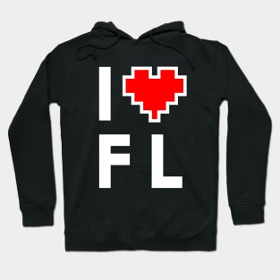 I Love FL - Pixel heart for Florida gamer Hoodie